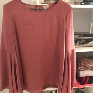 Allison joy silk bell sleeve blouse